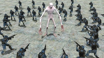 SCP-096 vs 100 SCP GUARD in Garry