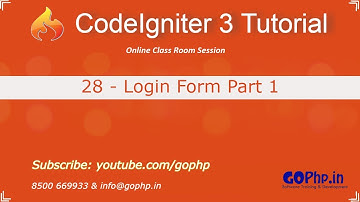28 - Login Form Part1 |  CodeIgniter 3 Tutorial