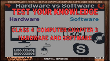 CLASS 4  COMPUTER CHAPTER 3 HARDWARE AND SOFTWARE