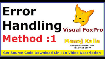01 vfp error handle | Error handling in VFP9 | display error runtime in vfp9 | show runtime error