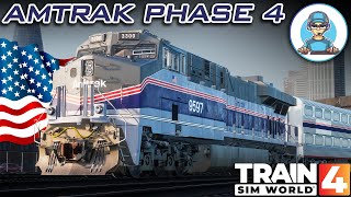 ES44C4 in Amtrak Phase 4 Livery along with Budd Hi-Level Cars (Custom Livery)