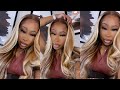 Fluffy Blonde Highlight Wig 😍 Watch Me Install&amp; Cut Layers Ft. Yolissa Hair