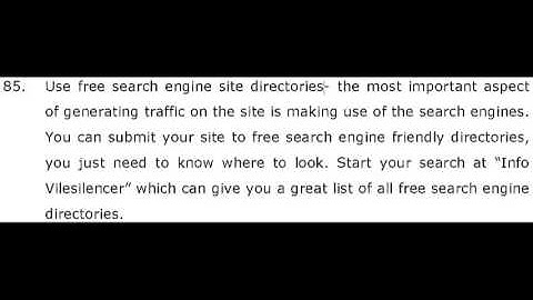 Use free search engine site directories