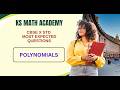 CBSE X STD Most Expected Questions in Polynomials