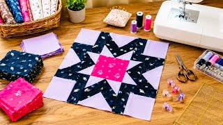 💎This Star Quilt Block Looks Amazing | Easy Star Quilt Tutorial | Beautiful Patchwork Design