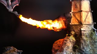 REAL FIRE?! Amazing miniature effect burns down castle!