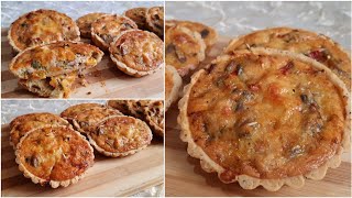 ميني كيش بالدجاج بحشوة لذيذة جدا وعجين هشيش وكيذوب فالفم مع جميع أسرار نجاحه quiche au poulet