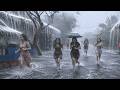 EXTREME RAINSTORM IN RURAL INDONESIA 🌧️⚡ Powerful Winds & Heavy Rain | Deep Sleep in Minutes