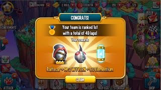 Monster Legends Team Races Get Reward and review Baltasar level 1-130 combat