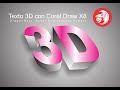 como hacer texto 3D en corel draw x7, X8  de forma Fácil