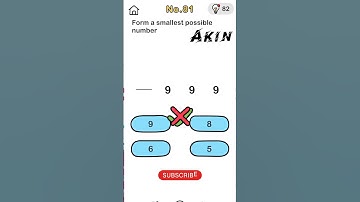 Brain 🧠 Out Level 81| Form a smallest possible number | #trendingshorts #viralshorts#brainout #phonk
