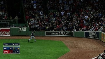 Myers makes an over-the-shoulder running grab