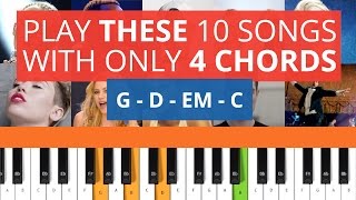 Play THESE 10 Songs with only 4 Chords on Piano chords