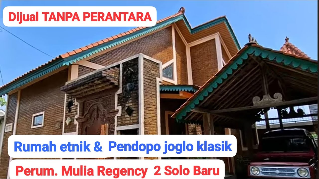 Dijual TANPA PERANTARA. Rumah etnik & Pendopo Joglo di Perumahan Mulia Regency sektor 2 Solo Baru.