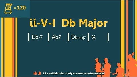 ii-V-I Db Major (120 bpm) Jazz Backing Track - Organ/Hammond version