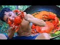 Amazing Big Crab Recipe - Catch and Cook Big Crab Recipe In Forest For Dinner