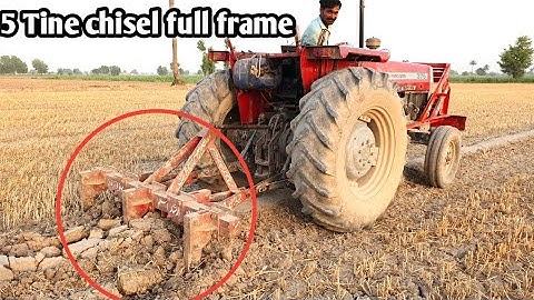 Mf 375 with 5 tine Gobha chisel full lever down Powerful performance in Wheat harvested Field 💪💪