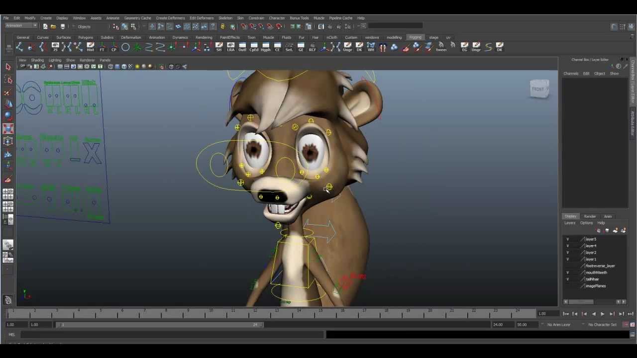 Cartoon Maya Rigs Maya Cartoon Rig Test - YouTube
