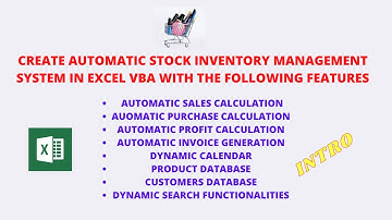 Stock Inventory Management System Developed in MS Excel And VBA