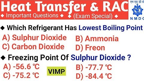 NMDC Model Paper 2021 || Top 20 Heat Transfer And Refrigeration Objective Questions And Answer - 131