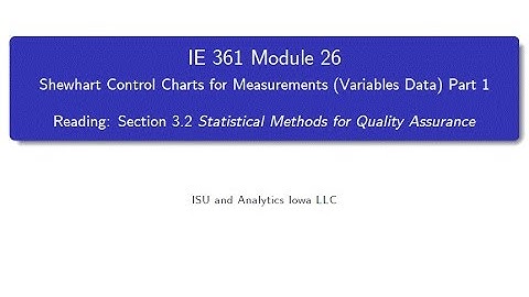 Statistical Process Improvement Module 26