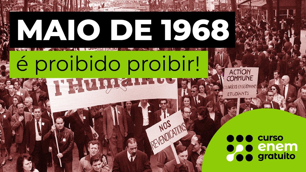 MAIO DE 1968: é proibido proibir! Cronologia do movimento | História para o Enem | Mariane Martins