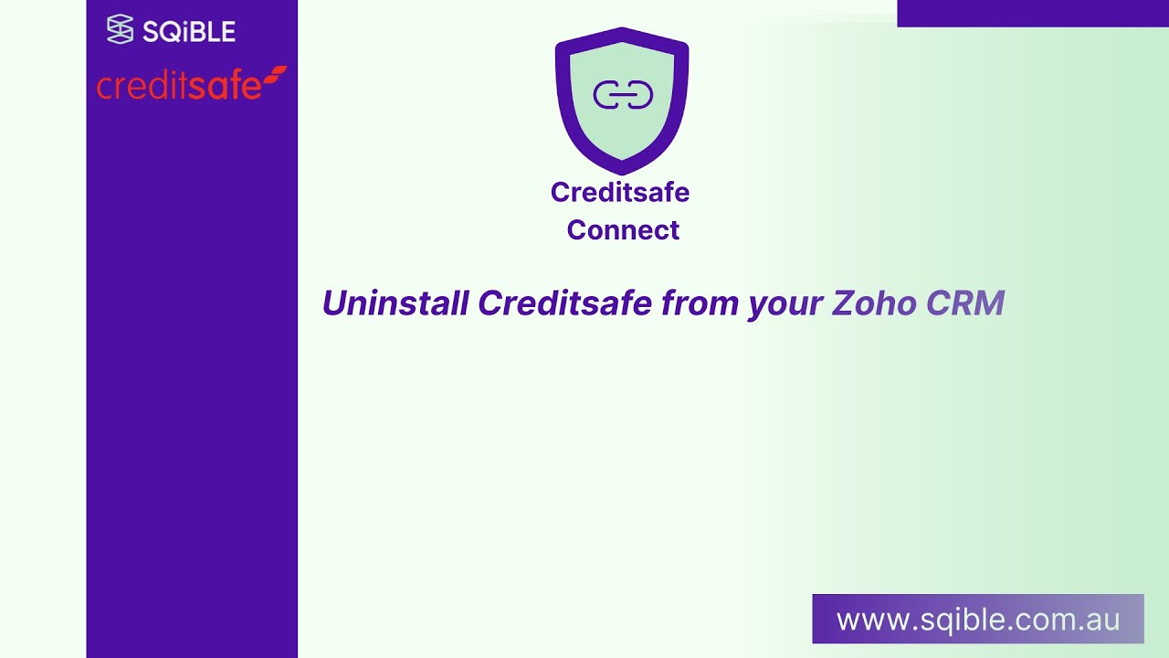 Uninstall Creditsafe Connect from Zoho CRM
