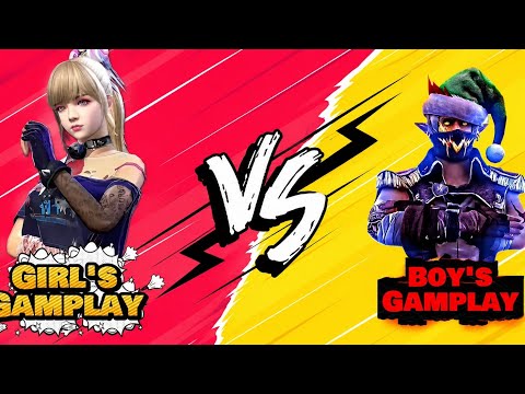 Girl's Gamplay 🤭😍 VS Boy's Gamplay 🌪🗿Wait For Boy's ☠️💀 #shorts#funny#freefire