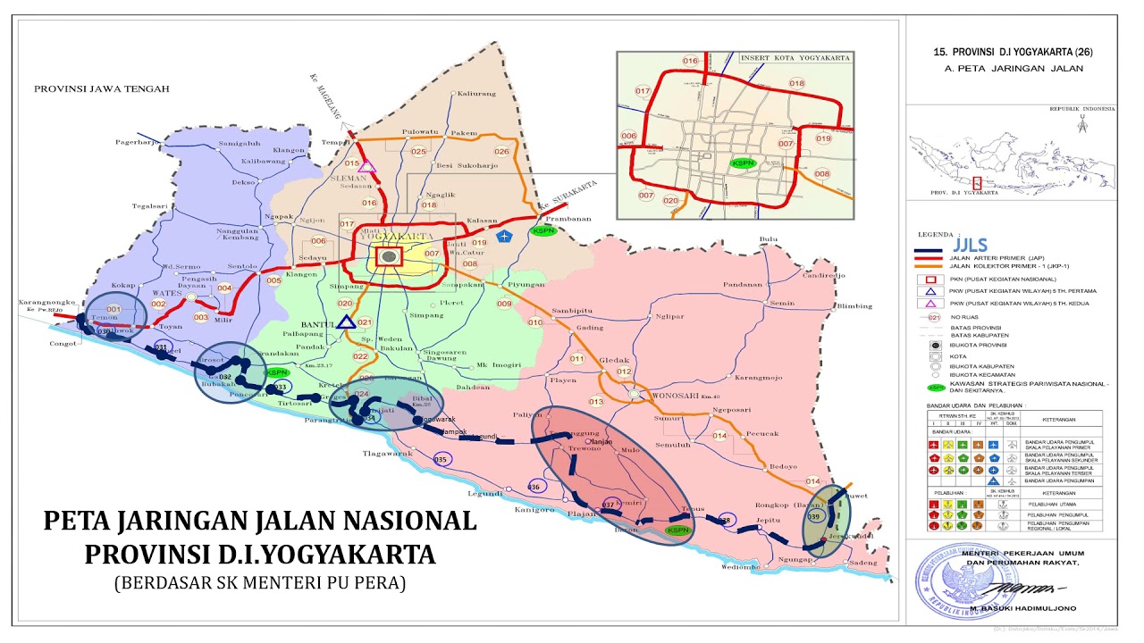 Peta Jaringan Jalan Nasional Provinsi Diyogyakarta
