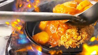 ほたて焼きめし　 fried rice with Scallop chili sauce.