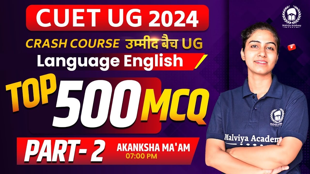 CUET 2024 Language English Top 500MCQ |Part-2|CUET 2024 Language ...