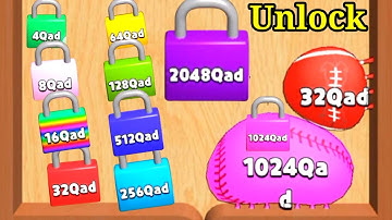 Blob Merge 3D | Unlock 7 different types lock 🔐 2048ball in blob merge 3d video games new update #10