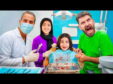 الدكتور الشرير خلع كل اسنان ايسل 🦷😱 بسبب اكل الحلوي 🍭😳 انهيار بكاء 😭💔!!
