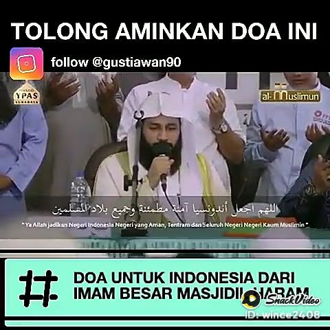 Doa Untuk Indonesia dari Imam Besar Masjidil Haram