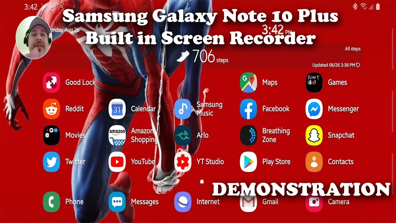 Samsung Galaxy Note 10 Plus Built In Screen Recorder Demonstration