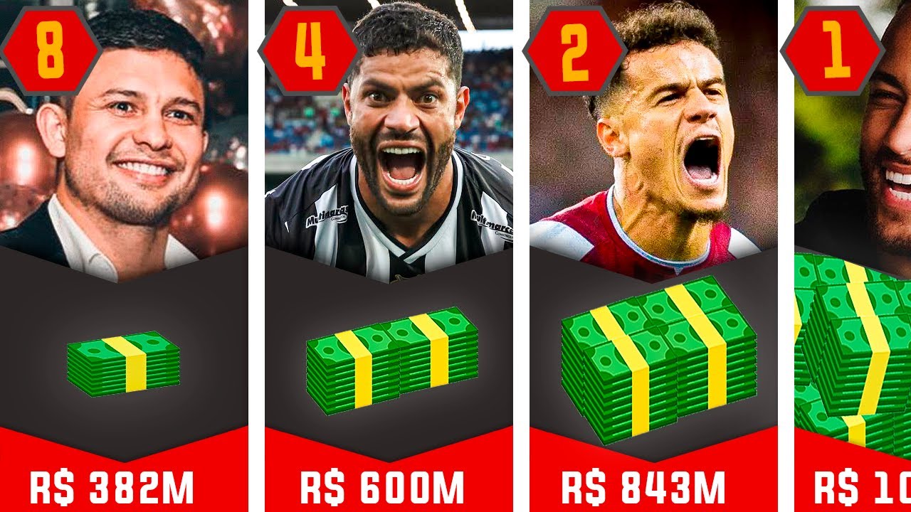 OS 10 JOGADORES MAIS RICOS DO BRASIL! - YouTube