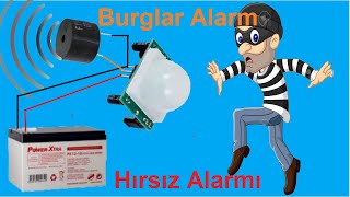 HARAKET SENSÖRÜ İLE (PIR ) HIRSIZ ALARMI - ARDUİNO OLMADAN PIR SENSÖRÜ İLE ALARM YAPIMI - HC-SR501