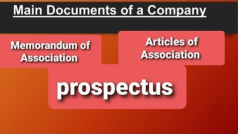 Main Documents of a Company| Class 12| Neb|Accounts |Chapter 1
