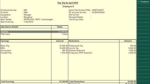 How to Create Payslip in Tally.ERP 9