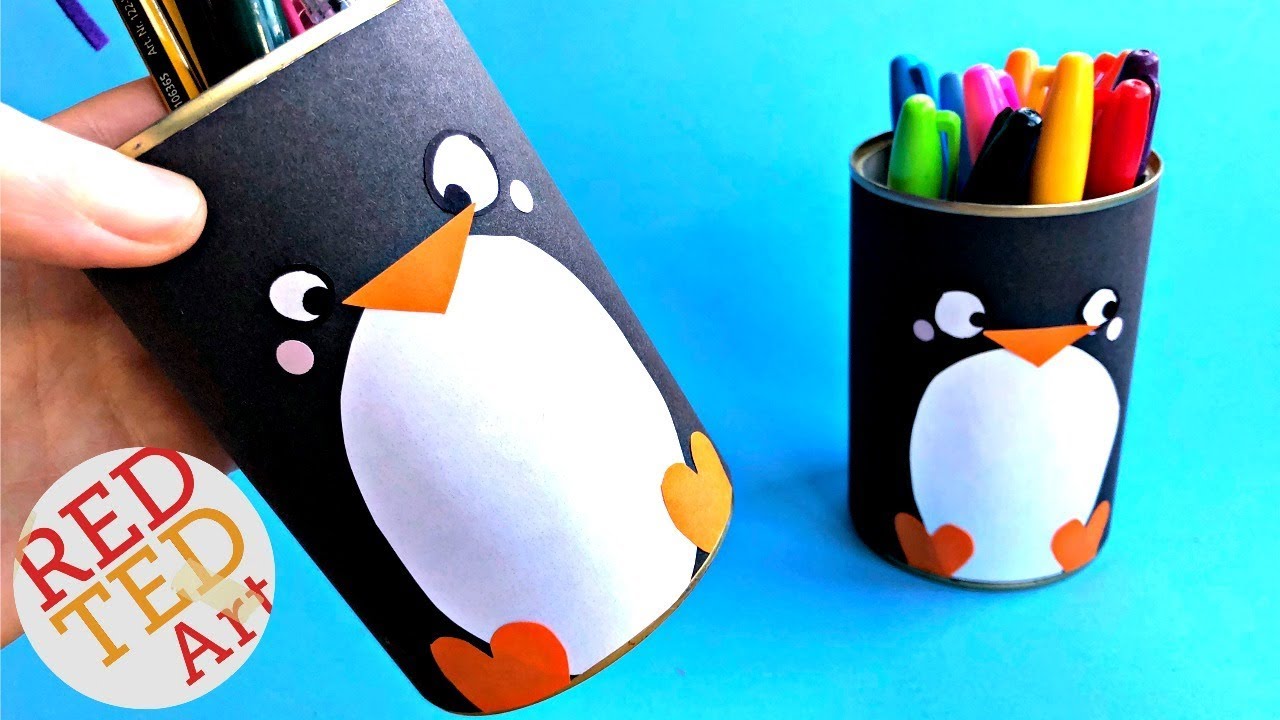 Easy Penguin Desk Tidy Diy Kawaii Penguin Pen Holder Diy Great
