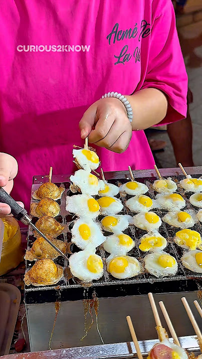 BBQ QUAIL EGGS with CHEESE & SWEET SPICY SAUCE 🍢🔥| JONKER NIGHT MARKET MELAKA! #streetfoodmalaysia