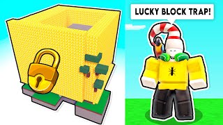 ESCAPE the LUCKY BLOCK TRAP.. (Roblox Bedwars)