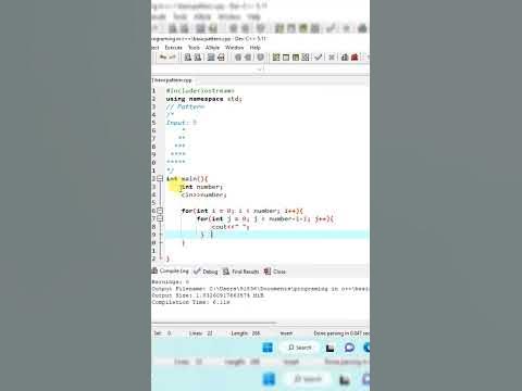 Basic star triangle pattern using C/C++ | Pattern print | #shorts #cpp ...
