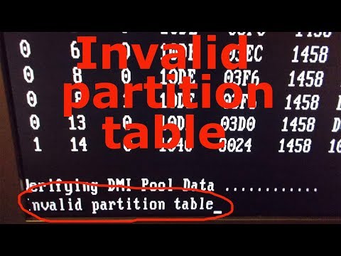 Invalid partition table при загрузке с флешки