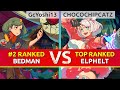 Ggst  gcyoshi13 2 ranked bedman vs chocochipcatz top ranked elphelt high level gameplay