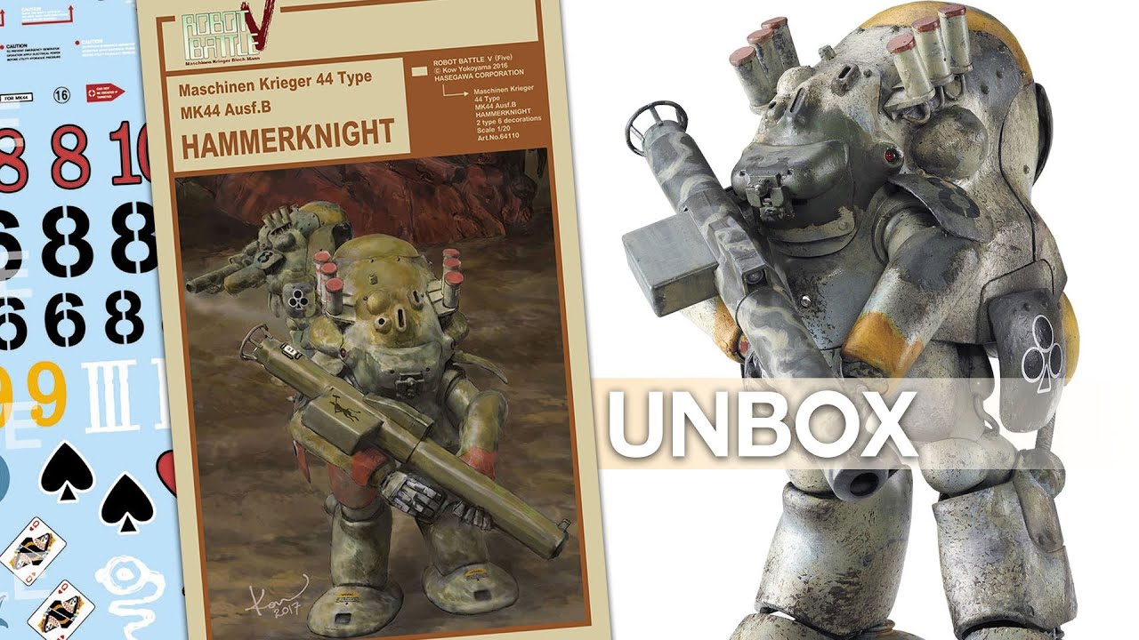 未使用 シミュレーションゲーム パンツァークリーク Panzerkrieg Mk44 Ausf.B Hammerknight - Robot Battle V Hasegawa UNBOXING