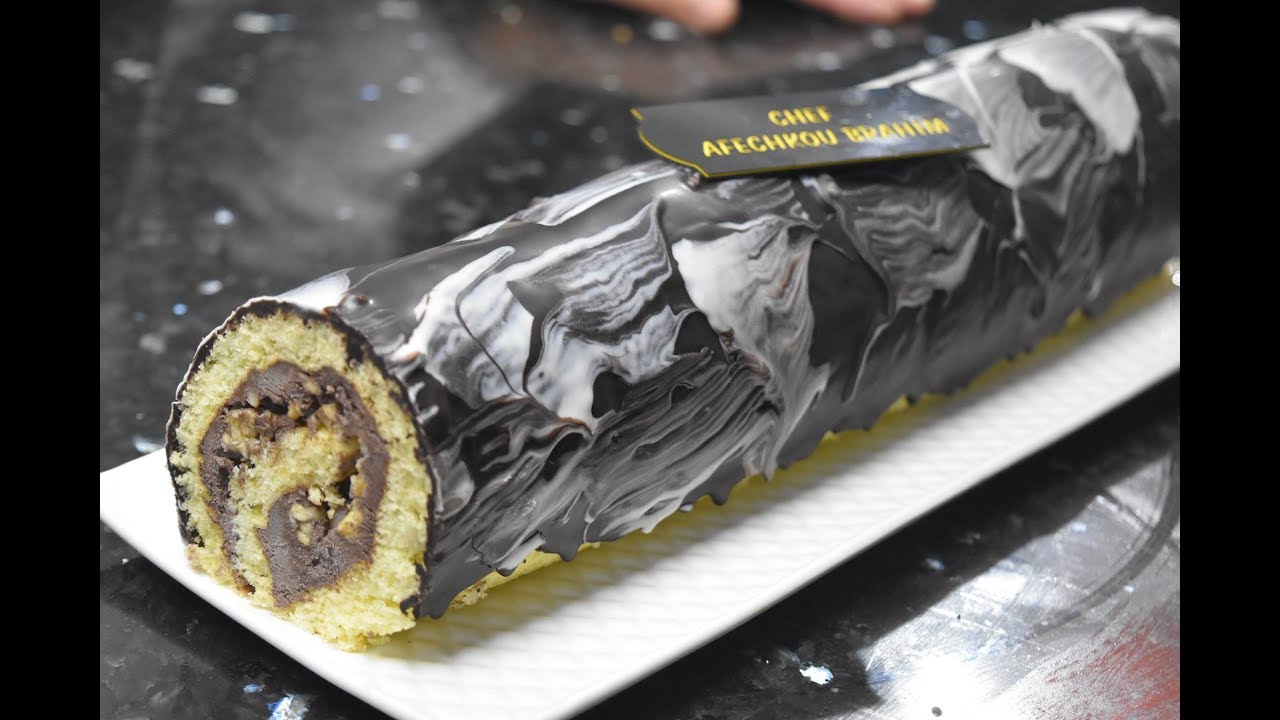 بسكوي رولي للمبتدئات بطريقة سهلة و سريعة و تزيين رخامي راقي و بسيط 💯👌🏻