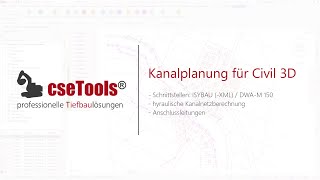 Csetools Kanalplanung - Die Autocad Civil 3D Kanal Erweiterung