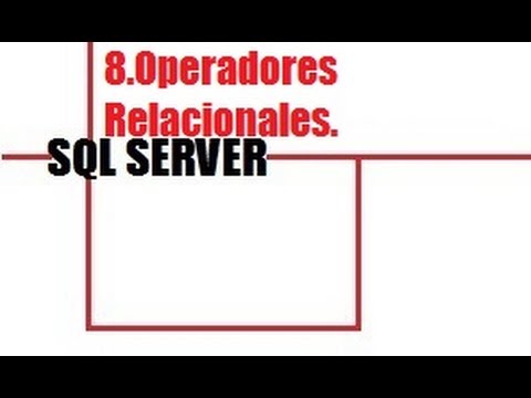 8#  SQL SERVER OPERADORES RELACIONALES (APRENDE FÁCIL Y RÁPIDO)