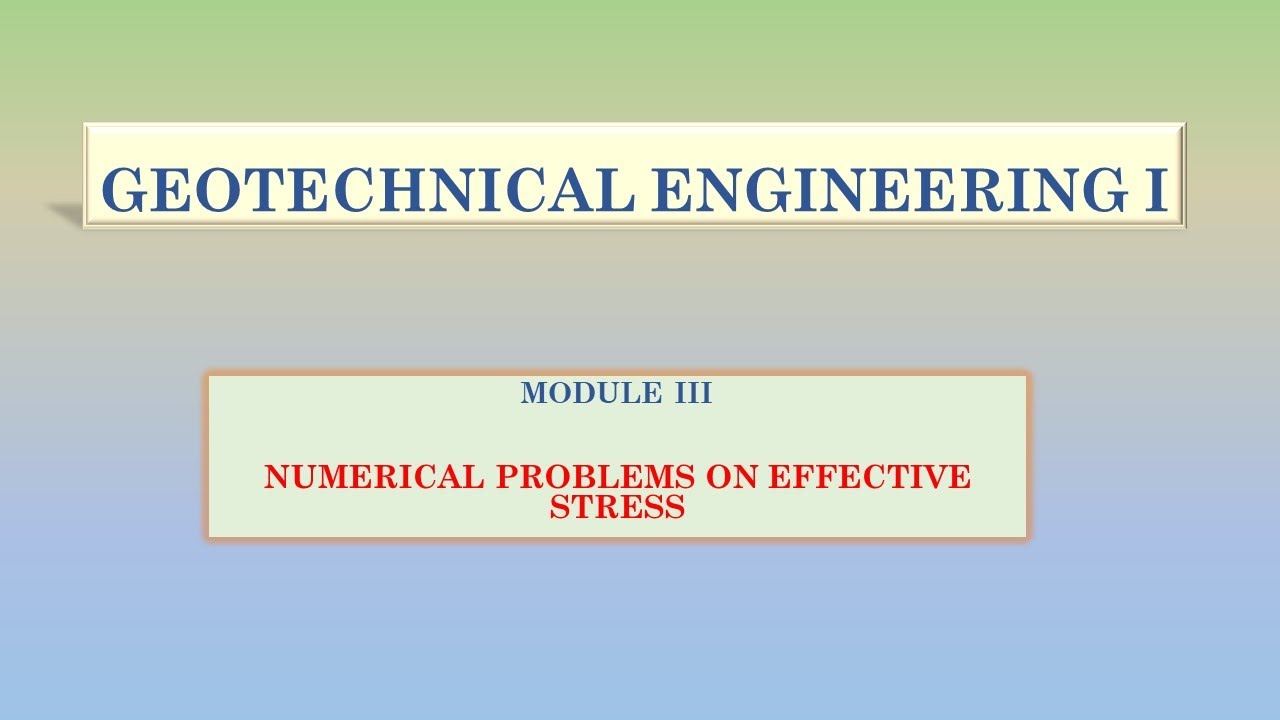 Numerical Problems on Effective Stress